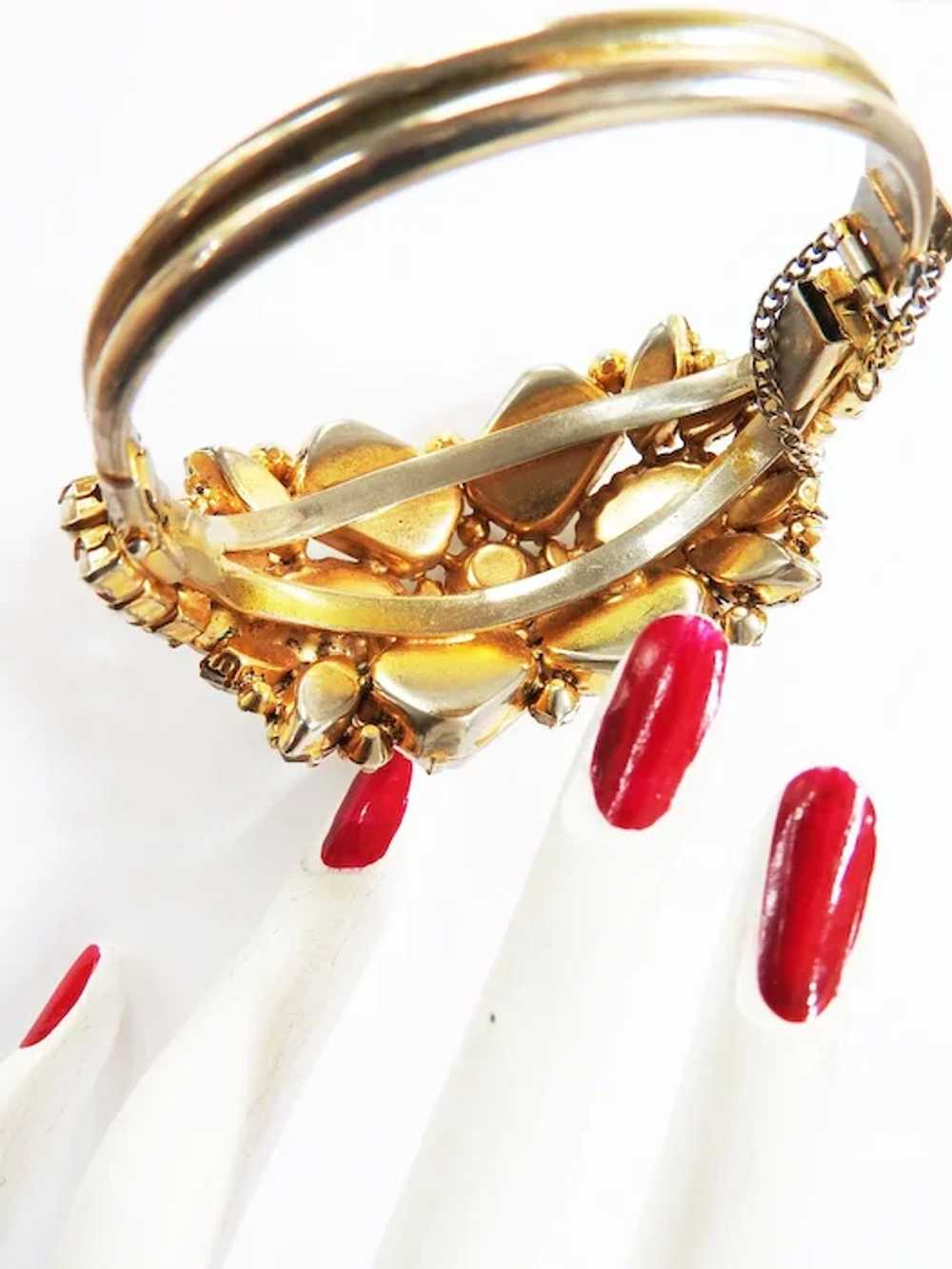 Exquisite Huge Designer Clamper Bracelet and Earr… - image 4