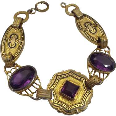 Victorian Revival Taille d'Epargné Bracelet Amethy