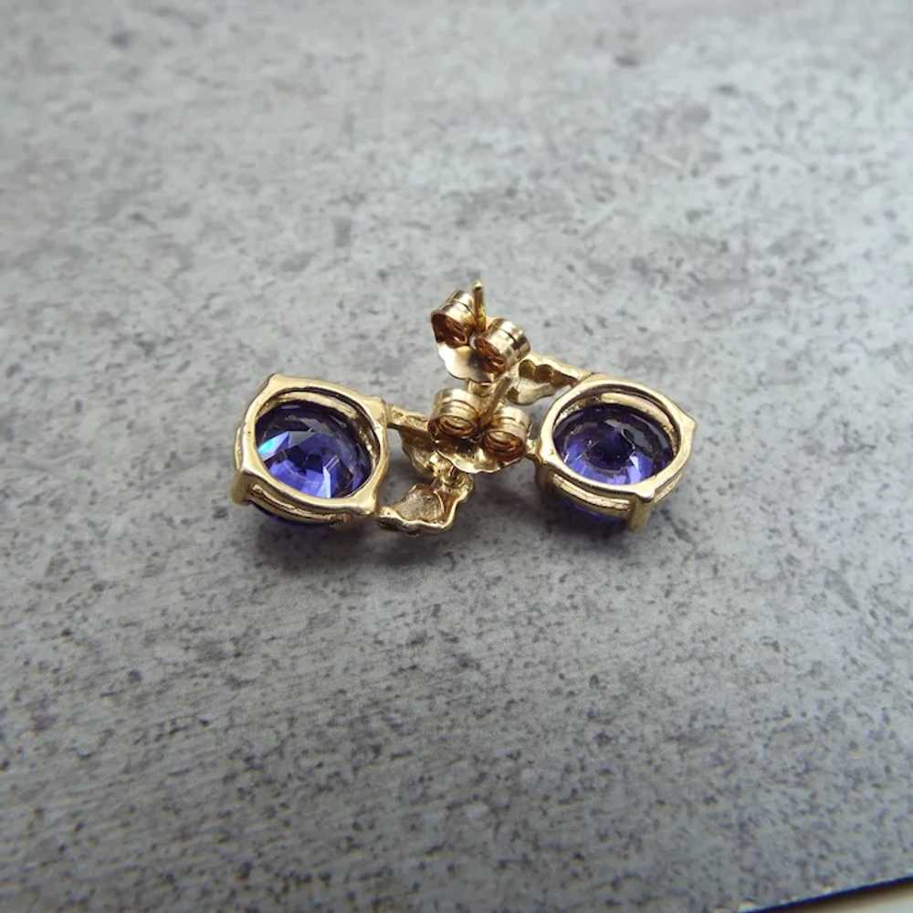10k Black Hills Gold Pierced Earrings, Four Carat… - image 3