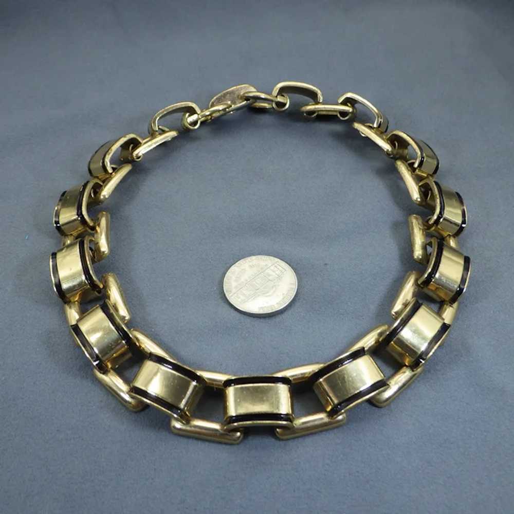 Vintage Industrial Chic Choker Necklace, Rose Gol… - image 3