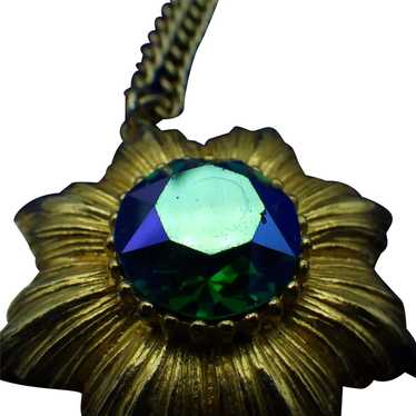 Vintage Fancy Crystal Stone Pendant, 1950s Blue, … - image 1