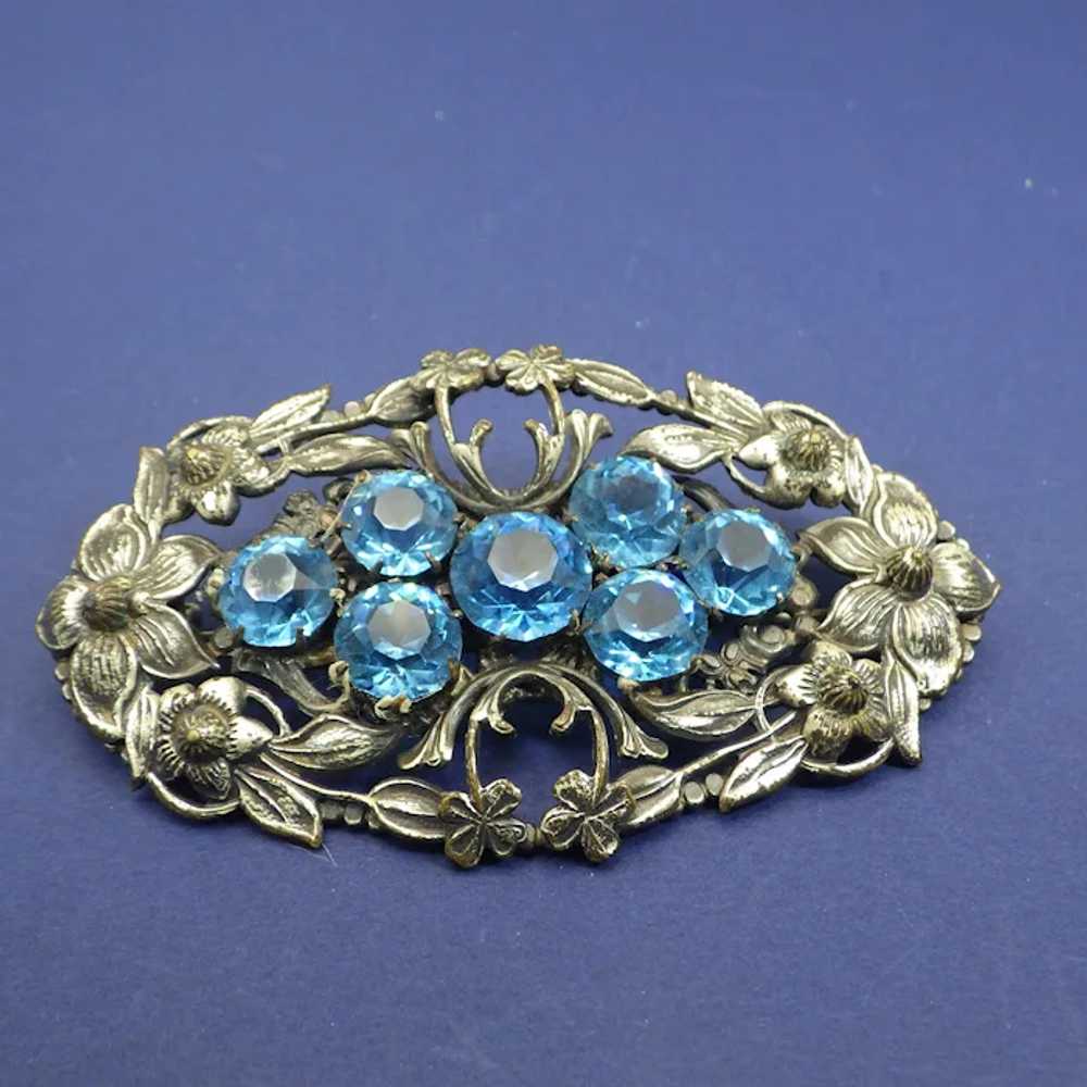 Victorian Revival Sash Buckle Style Brooch, Repou… - image 3