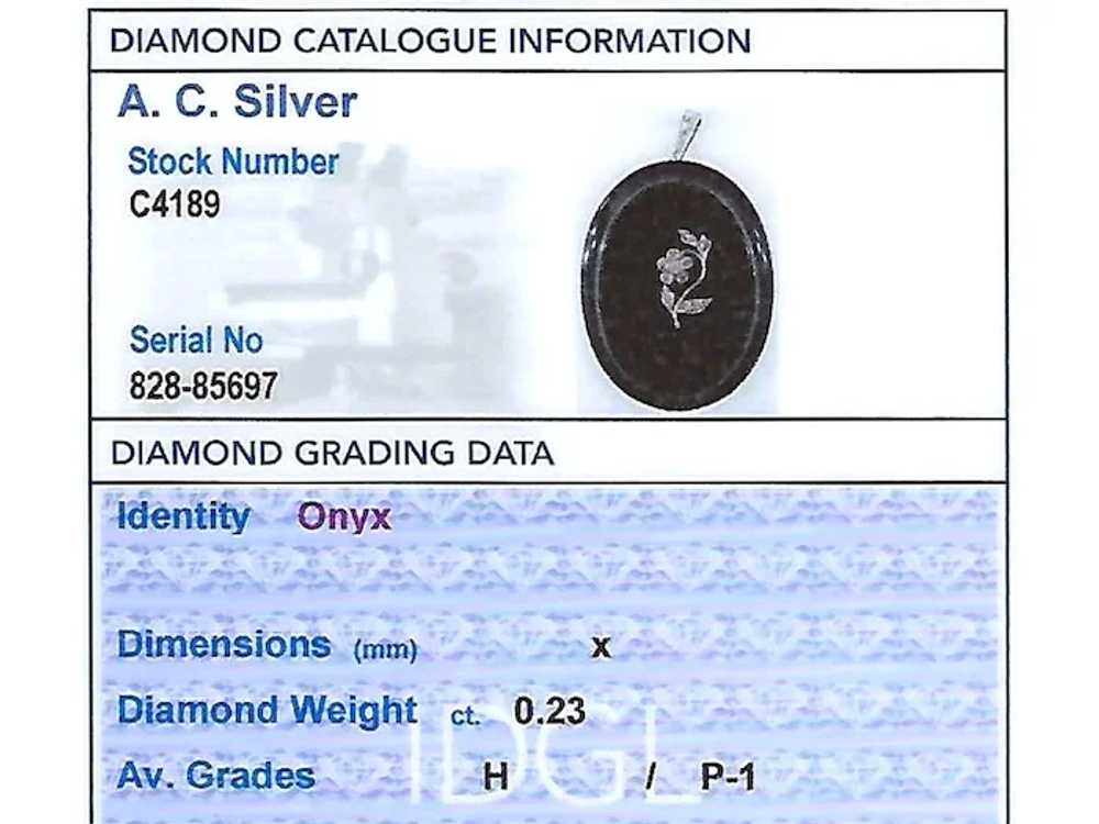 Antique Black Onyx and 0.23ct Diamond, 18ct Gold … - image 7
