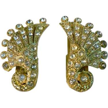 Beautiful Pair of Vintage Art Deco Dress Clips wi… - image 1