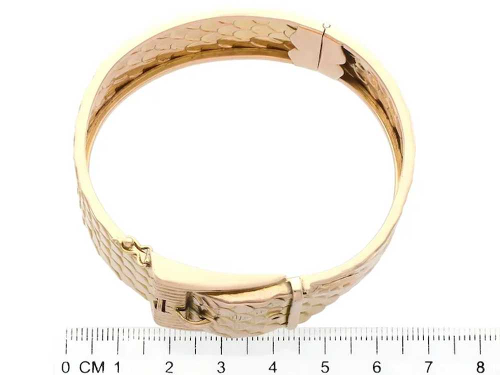Antique French 18k Yellow Gold Buckle Bangle Circ… - image 6