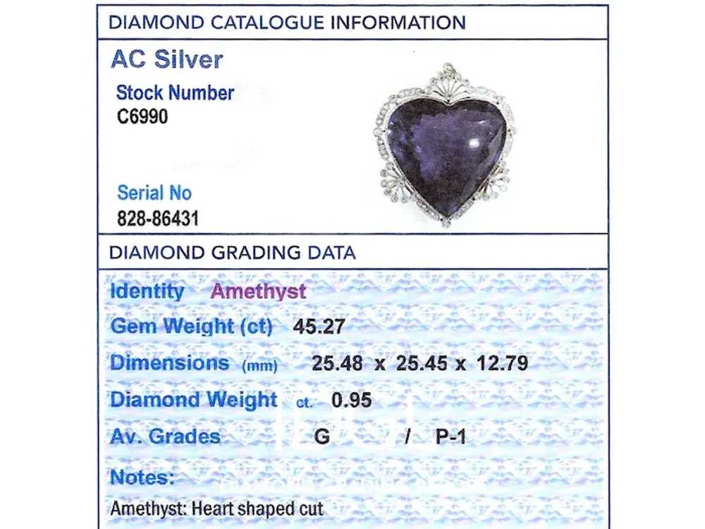 Antique 45.27 ct Amethyst and 0.95ct Diamond, 18 … - image 7