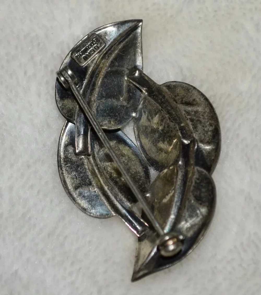 Beau Sterling Silver Classic Textured Leaf Figura… - image 3