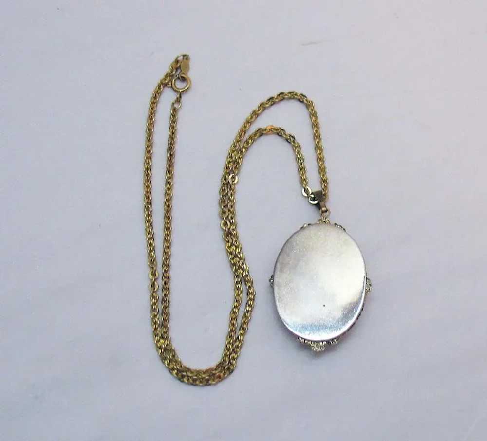 Gorgeous Vintage Shell Cameo Necklace 10K Gold Fi… - image 3