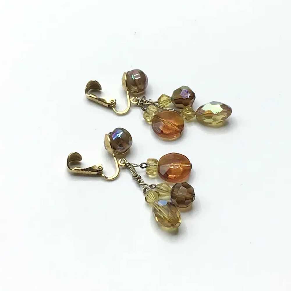 Vogue Gold Tone Topaz Colored Crystal Clip Dangle… - image 5