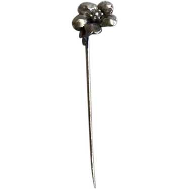 Sterling Silver Movable Flower Stick Pin