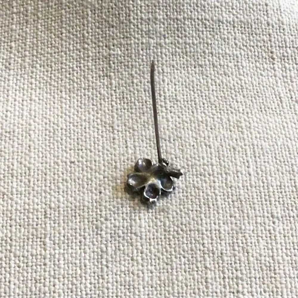 Sterling Silver Movable Flower Stick Pin - image 6