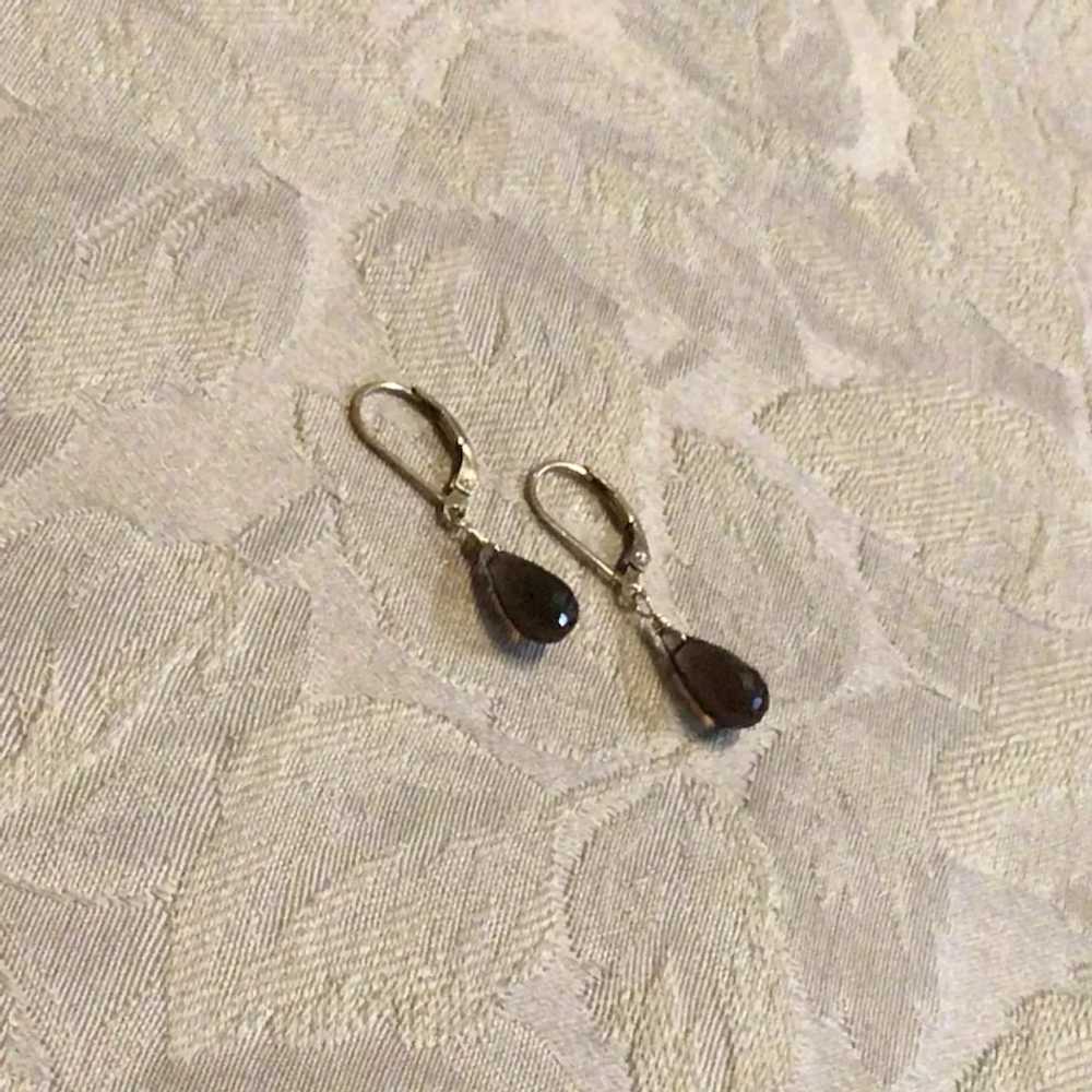 14K Gold Filled Smokey Quartz Briolettes Dangle E… - image 2