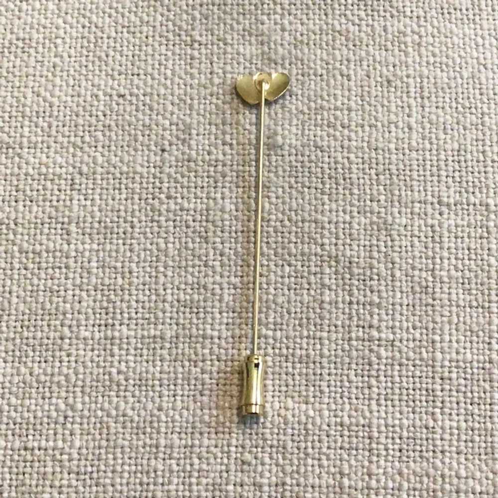 Gold Tone Double Heart Stick Pin - image 2
