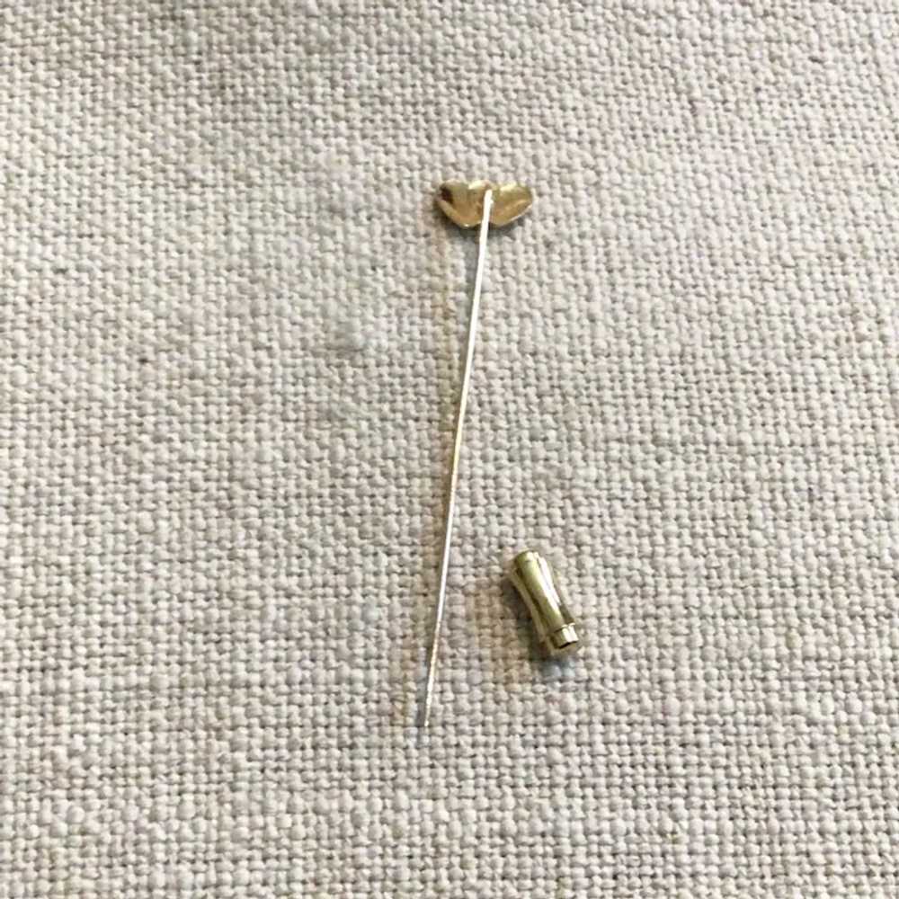 Gold Tone Double Heart Stick Pin - image 3