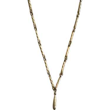 Monet Gold Tone Link Pendant Necklace - image 1