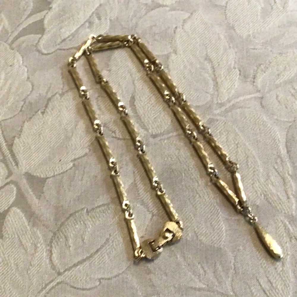 Monet Gold Tone Link Pendant Necklace - image 3