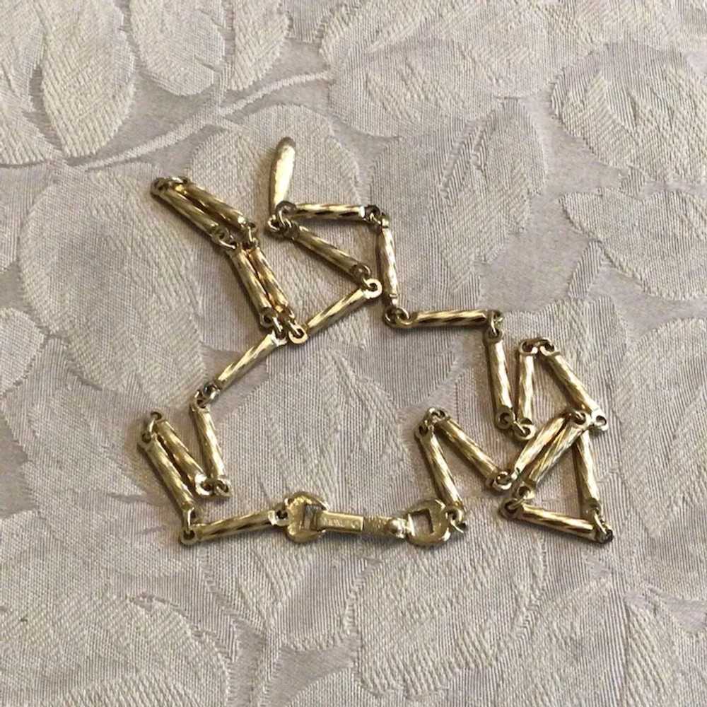 Monet Gold Tone Link Pendant Necklace - image 4