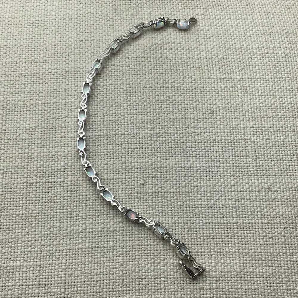 Sterling Silver Faux Opal Bracelet - image 5