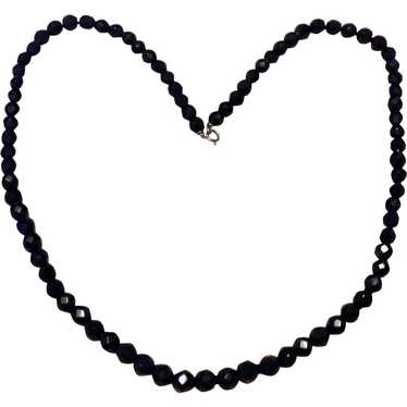 Black Glass Faceted Necklace