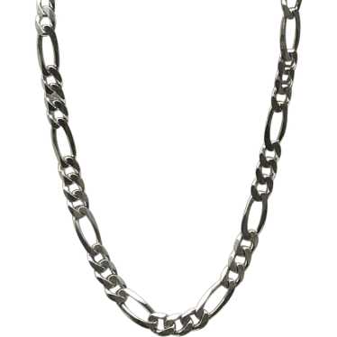 Italian Sterling Silver Figaro Chain Necklace