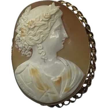 Gold Filled Shell Cameo Brooch/Pendant - image 1