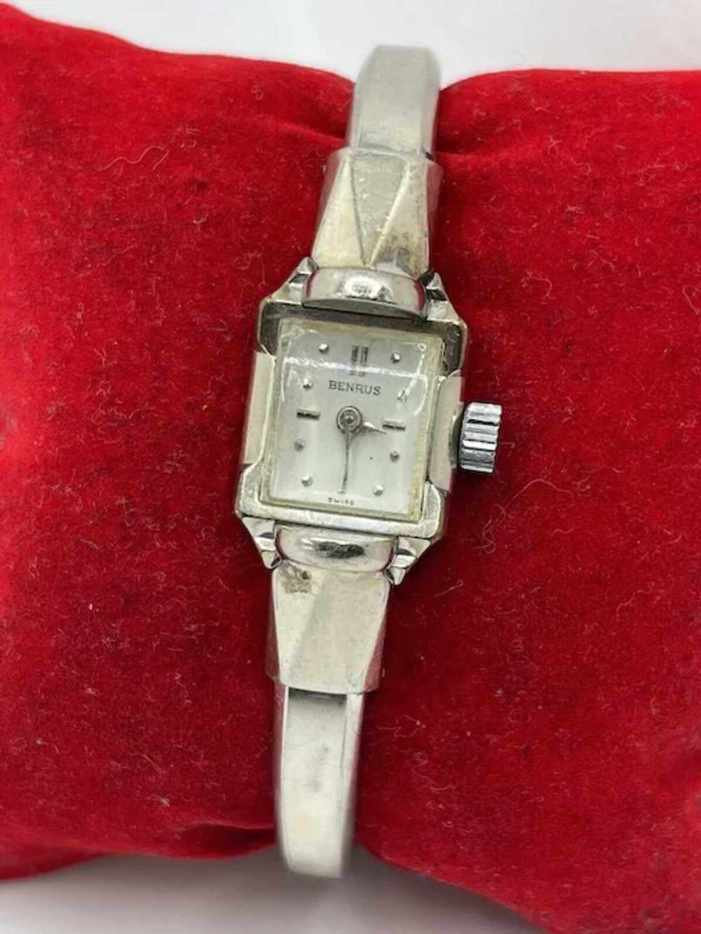 Vintage Benrus Watch 10K White Rolled Gold Plated - image 5