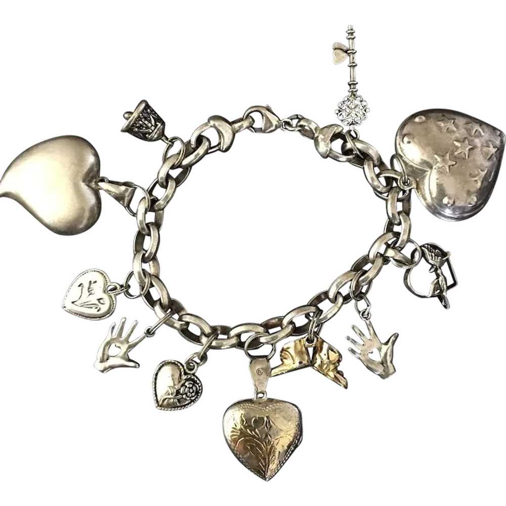 Milor Italy Sterling Heart Charm Bracelet - image 1