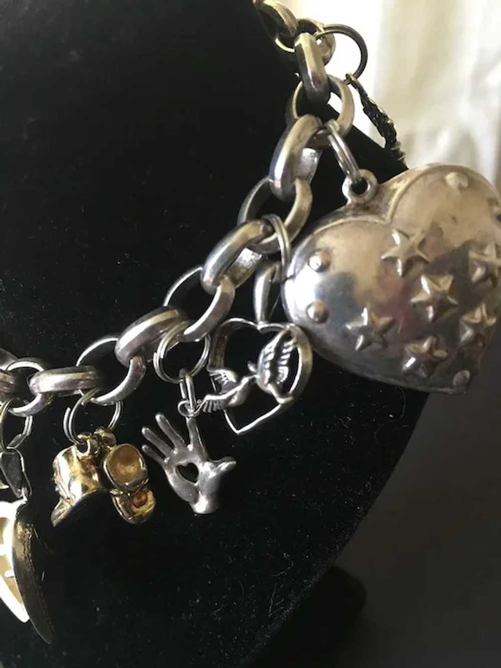 Milor Italy Sterling Heart Charm Bracelet - image 3