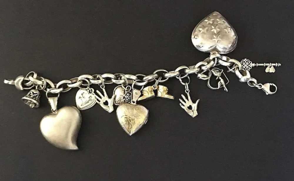 Milor Italy Sterling Heart Charm Bracelet - image 5