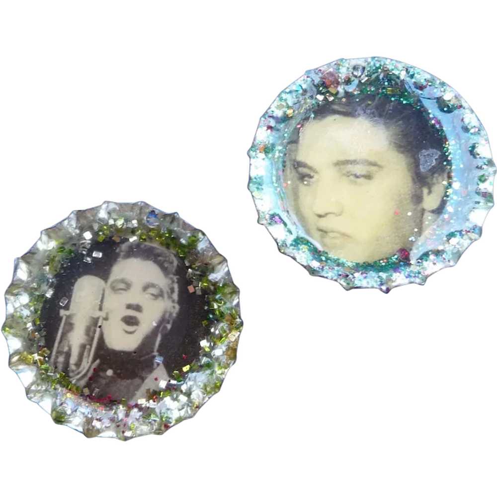 Vintage Elvis Presley Clip on Earrings - image 1