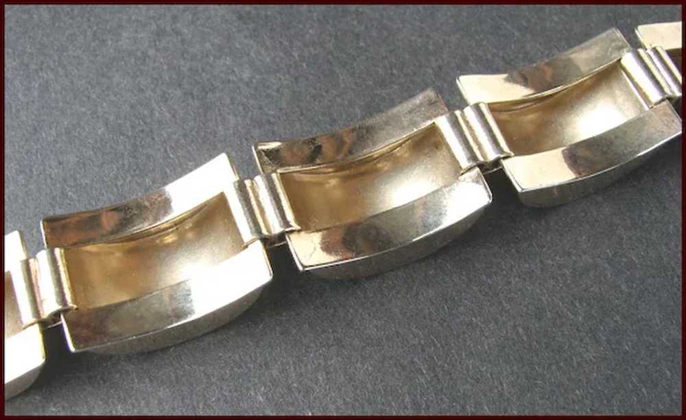 Hobe Machine Age Modernist Chunky Gold Tone Brace… - image 4