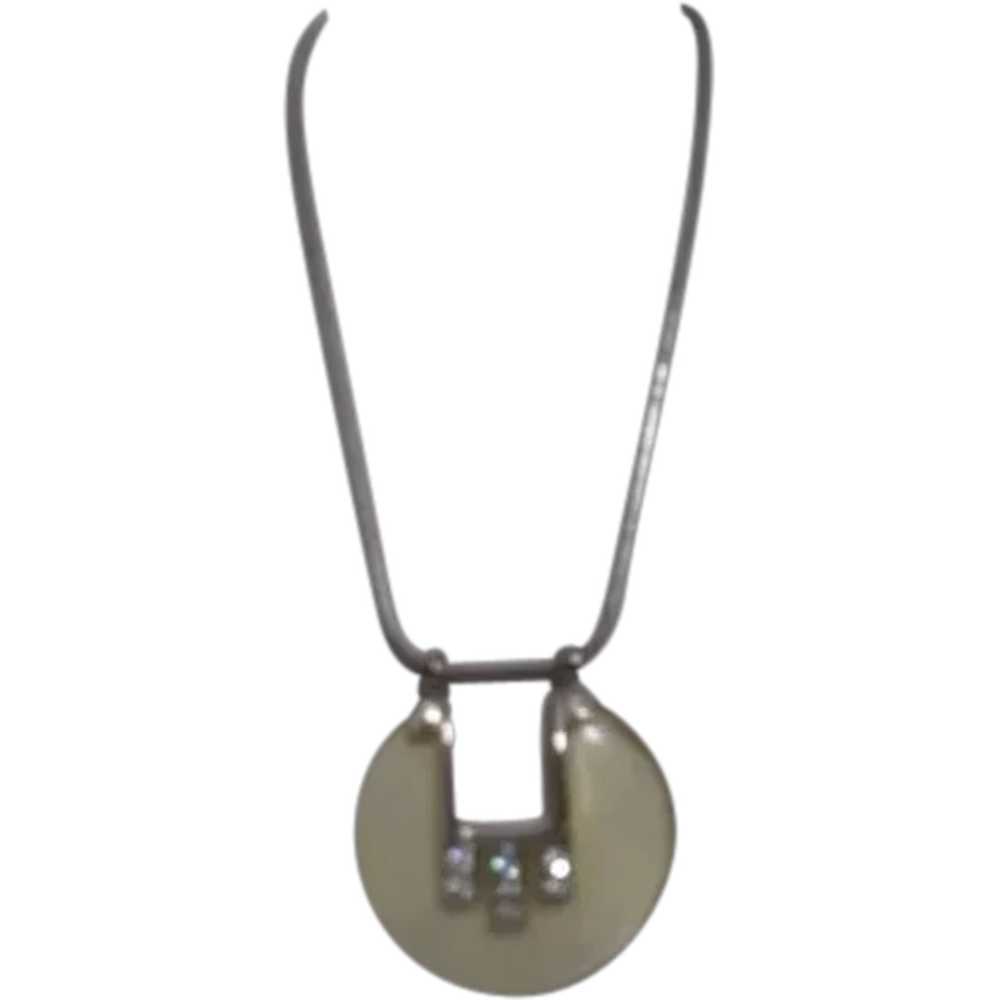 Necklace with Acrylic Pendant Rhinestones Inset - image 1