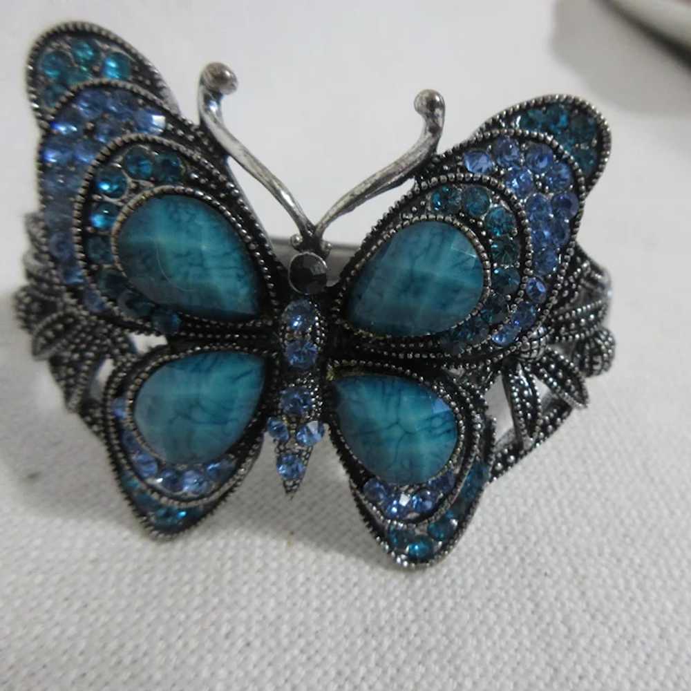Bright Blue Butterfly Clasp Bracelet - image 7