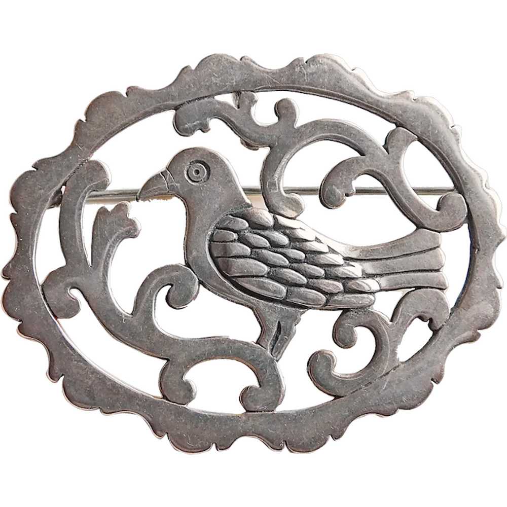 Gorgeous HAND & HAMMER Sterling Bird Dove Brooch … - image 1