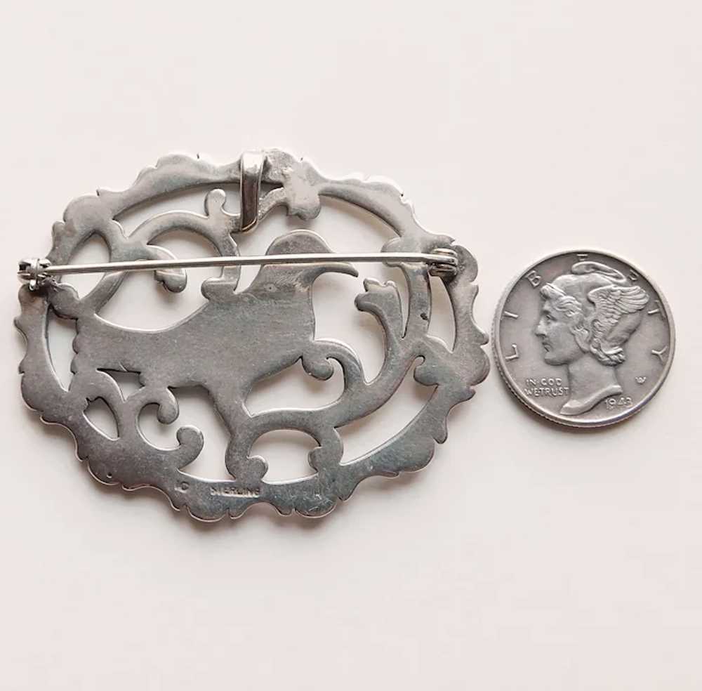 Gorgeous HAND & HAMMER Sterling Bird Dove Brooch … - image 2