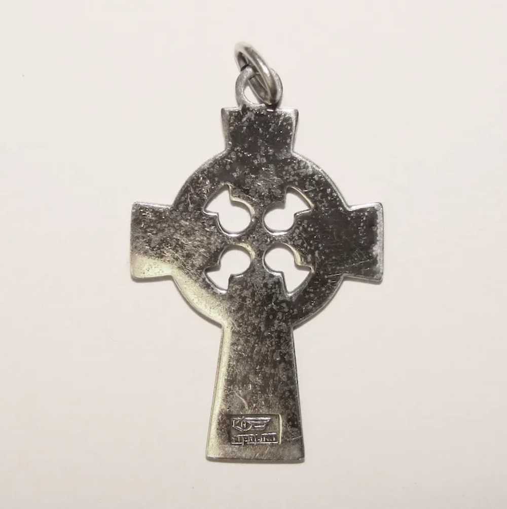 Beautiful STERLING Celtic Design Cross Pendant - image 2