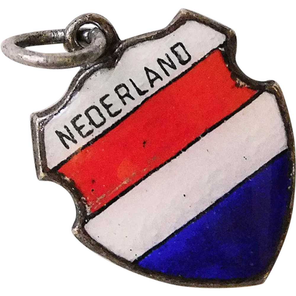 Silvertone NETHERLANDS Nederland Enamel Vintage C… - image 1