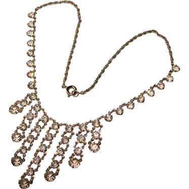 Fabulous Open Back Crystal Stones Vintage Necklace - image 1