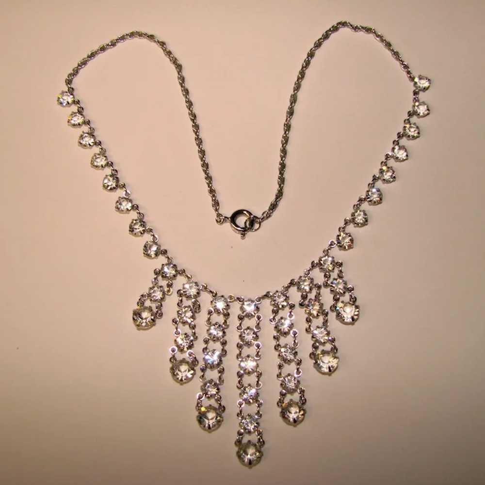 Fabulous Open Back Crystal Stones Vintage Necklace - image 2