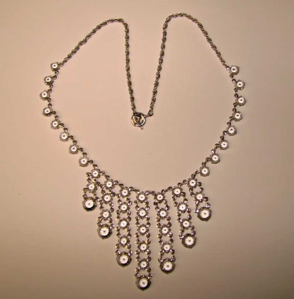 Fabulous Open Back Crystal Stones Vintage Necklace - image 3