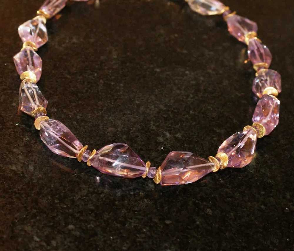 Ametrine Nugget Statement Necklace with Amethyst … - image 10