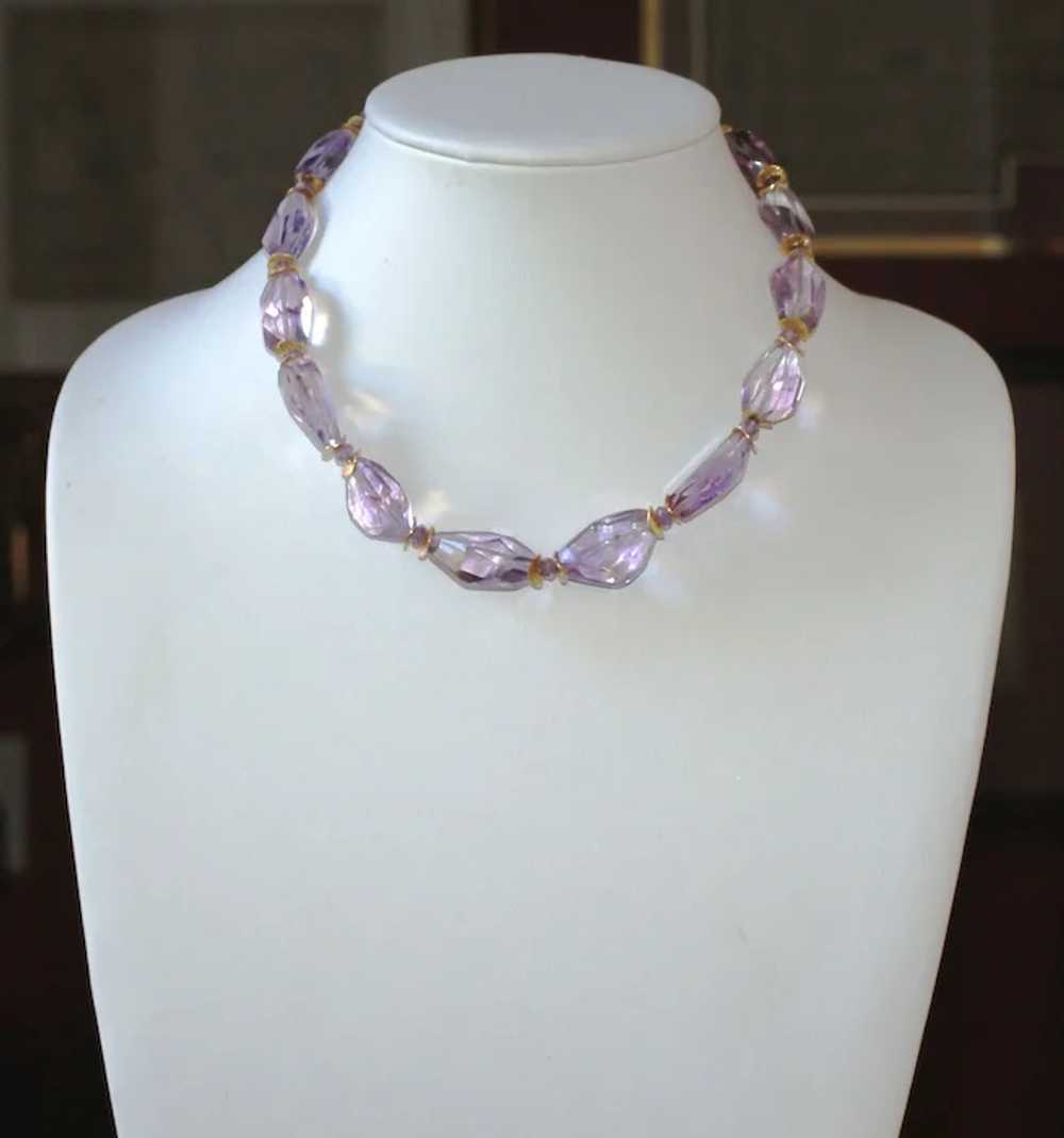 Ametrine Nugget Statement Necklace with Amethyst … - image 2
