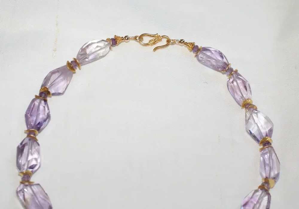 Ametrine Nugget Statement Necklace with Amethyst … - image 4