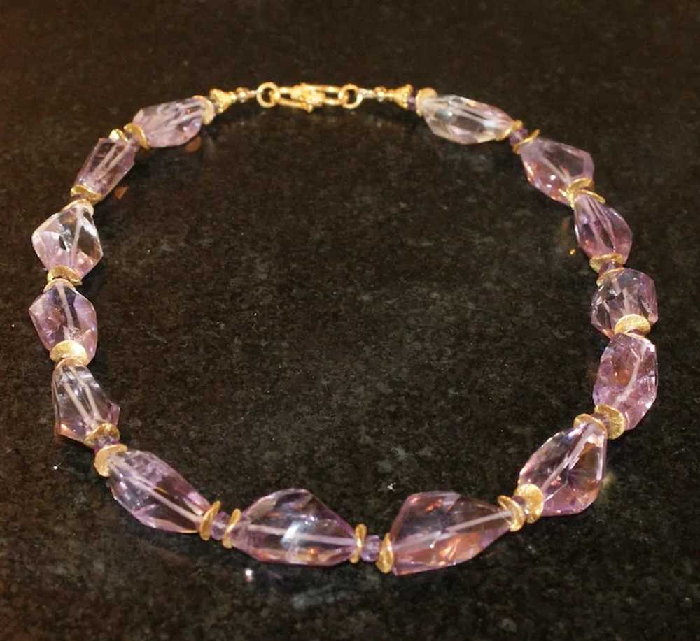 Ametrine Nugget Statement Necklace with Amethyst … - image 9