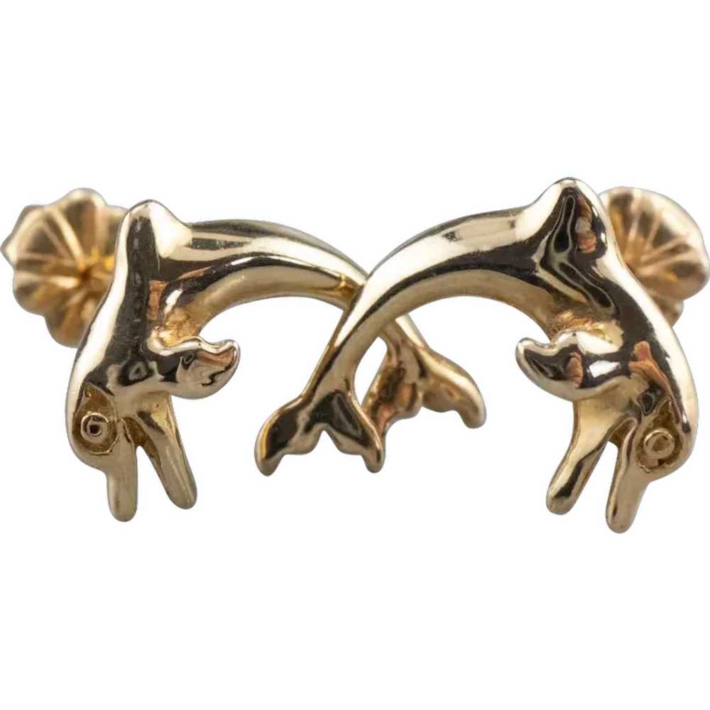 Jumping Dolphin Stud Earrings - image 1