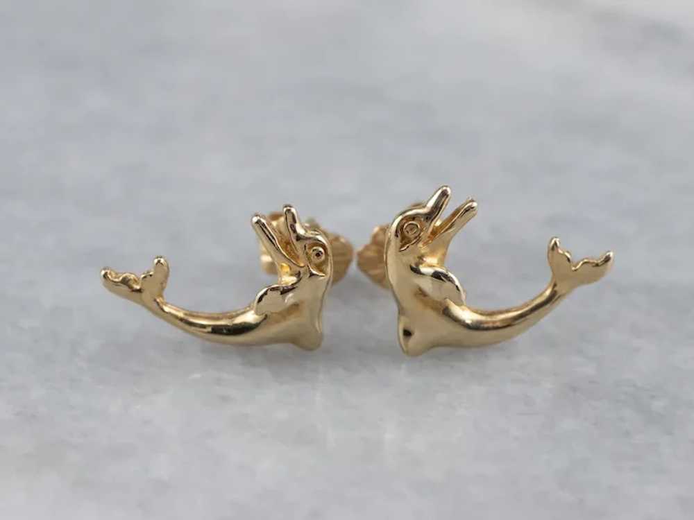 Jumping Dolphin Stud Earrings - image 2