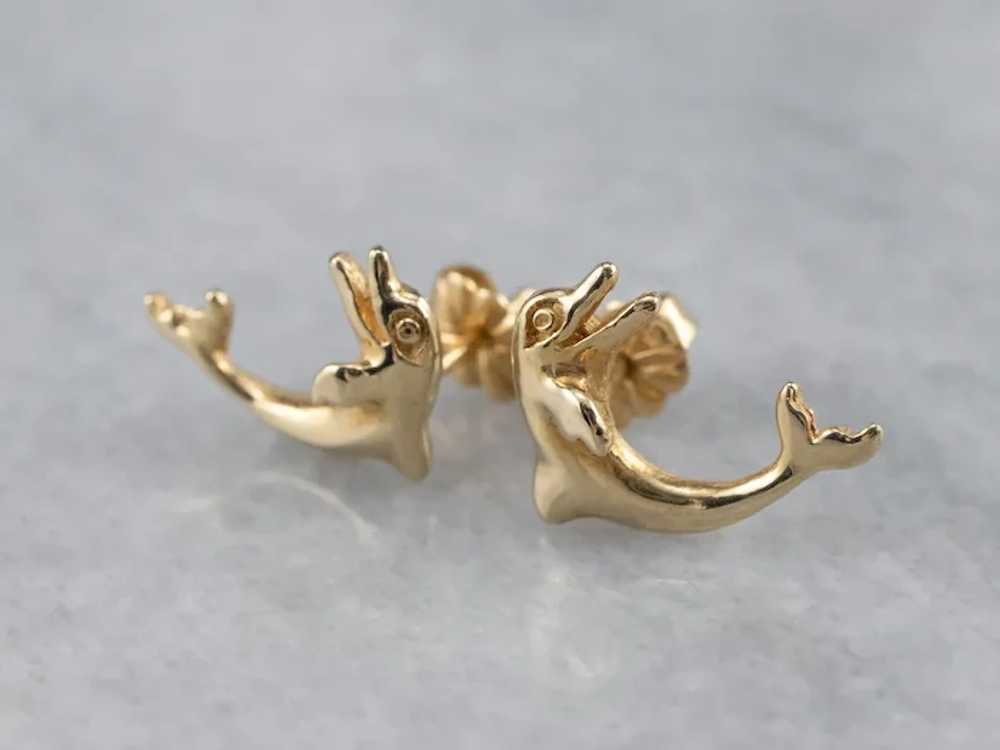 Jumping Dolphin Stud Earrings - image 3