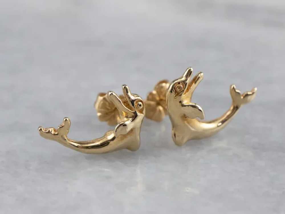 Jumping Dolphin Stud Earrings - image 5