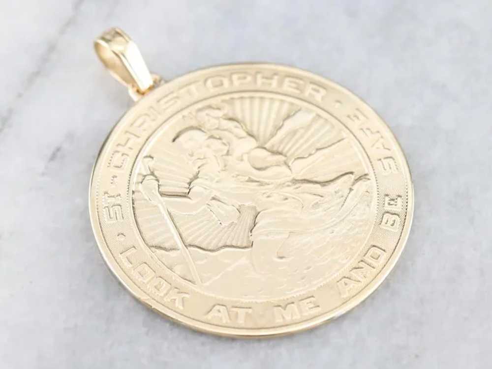 Bold Saint Christopher Religious Medallion - image 2