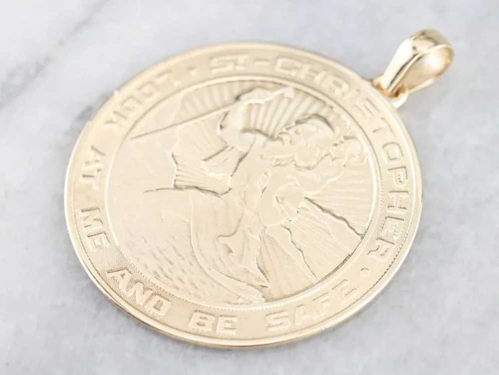 Bold Saint Christopher Religious Medallion - image 3